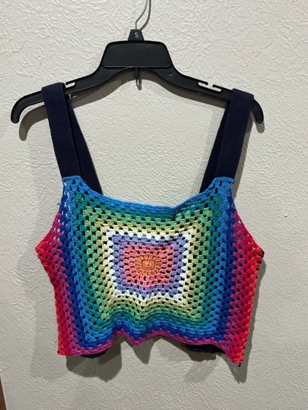 PISTOLA VIVIENNE CROCHET SWEATER TANK IN NAVY RAINBOW - Picture 5 of 5